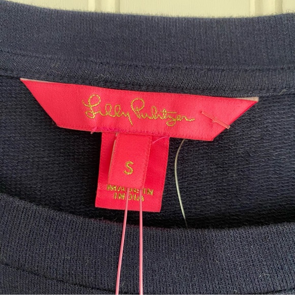 Lilly Pulitzer Floral Sweatshirt - Navy with embroidered flowers SIZE SMALL - Picture 8 of 10